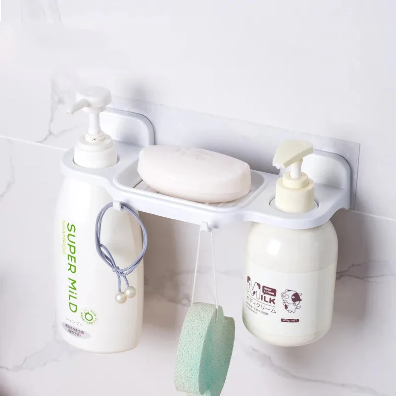

Shower Gel Bottle Rack Shampoo Hand Sanitizer Bathroom Storage Bathroom Rack Suction Wall-Type Seamless Hook