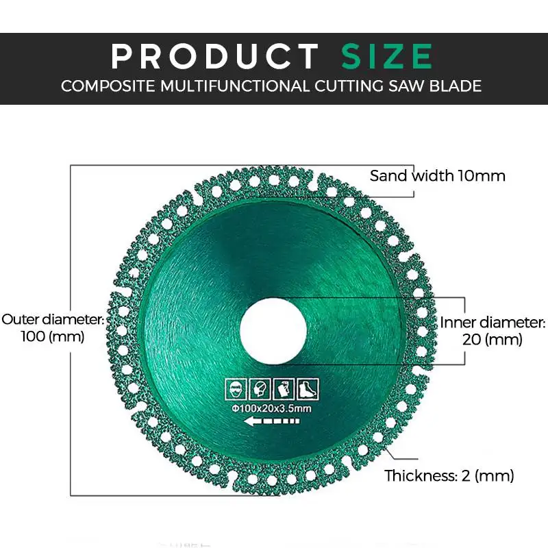 Composite Multifunctional Cutting Saw Blade Diamond Super Hard Circular Saw Blade Metal Tile Rock Marble Pipe Wall Cutting