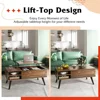 Wood Lift Top Coffee Table with Hidden Compartment and Adjustable Storage Shelf, 3