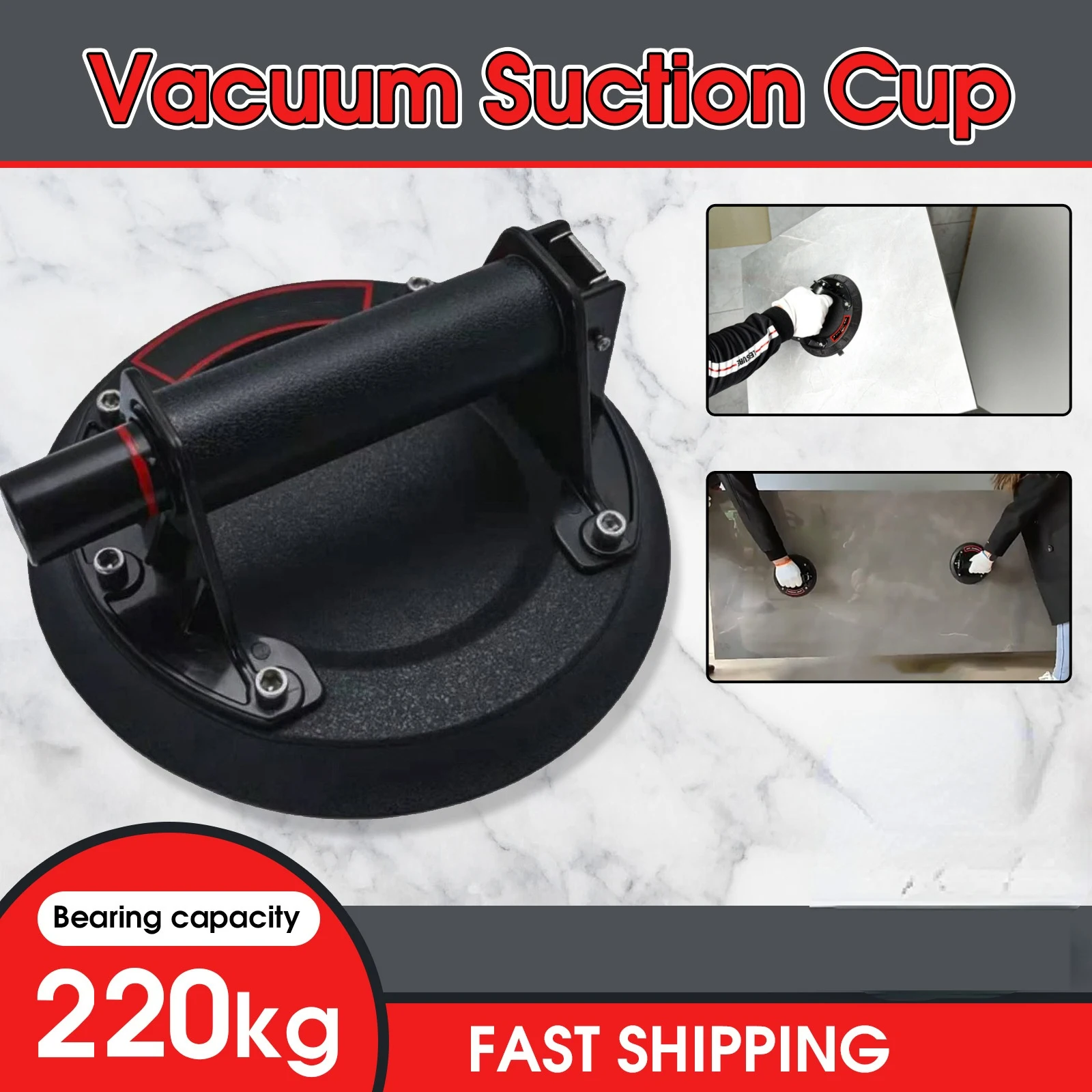 8 Inch Vacuum Suction Cup 220kg with Copper Handle Ventosas Para Vidrio Heavy Duty Lifter for Granite Tile Glass Manual Lifting