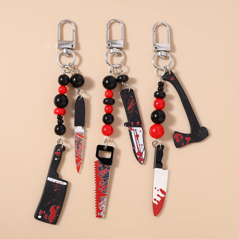 Aihua Harz Imitation Sägebesser Axt Schlüsselanhänger Frauen Mädchen Schlüsselanhänger Anhänger für Handtasche Dekor DIY Halloween Schlüsselanhänger Schmuck Geschenk