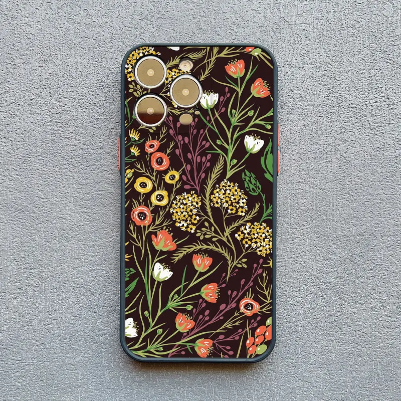 Floral Shockproof Phone Case - Full Graphic Flower Design Cover