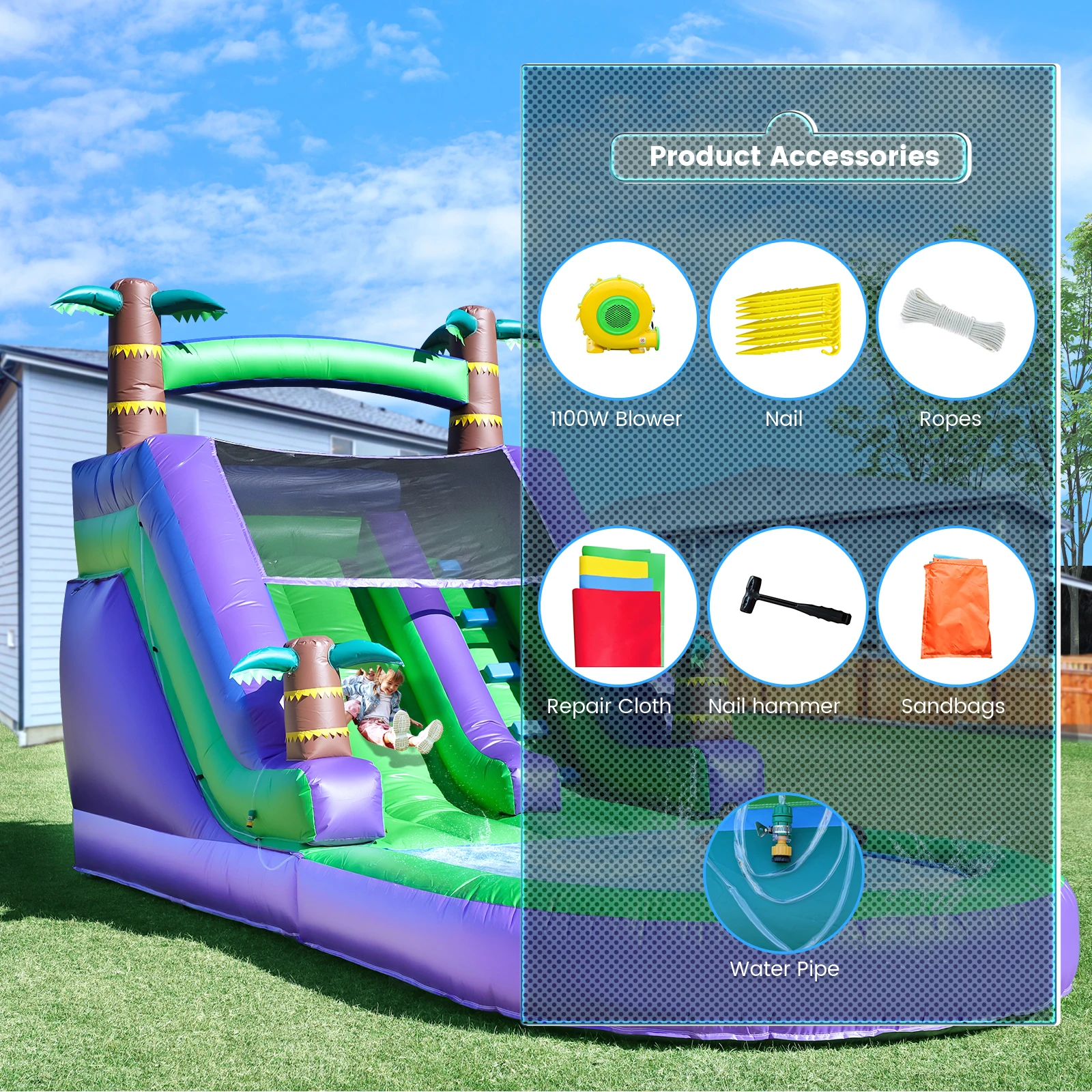Inflatable Water Slide with Blower