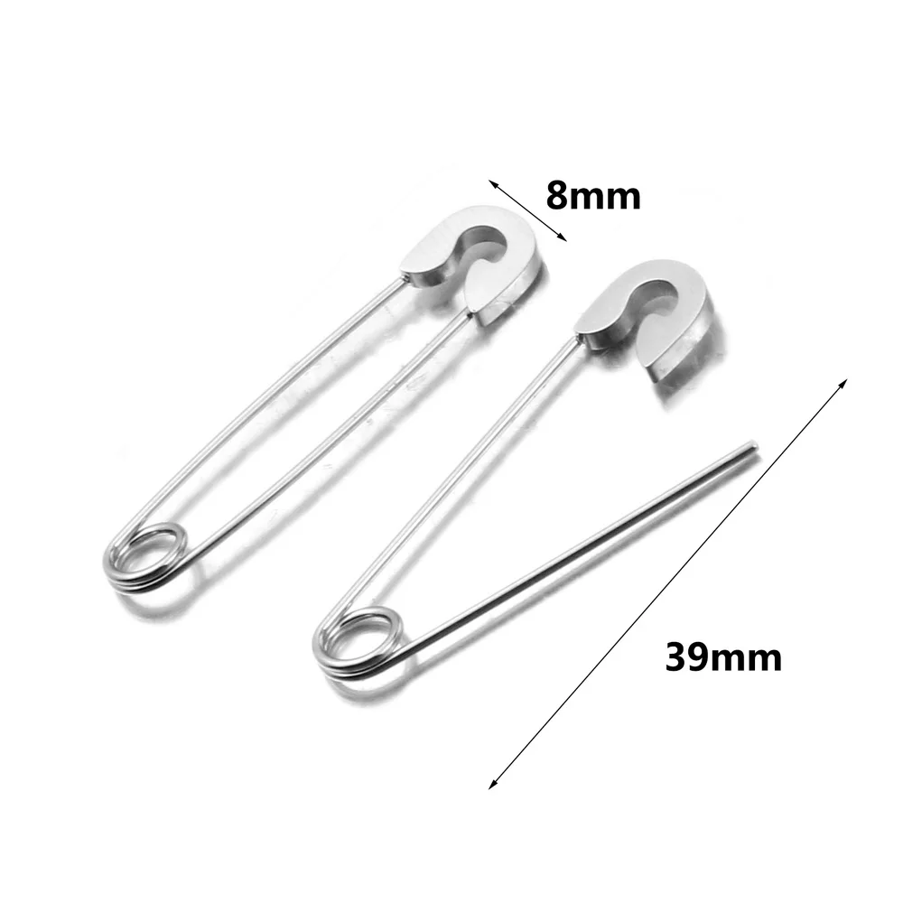 안전핀 스테인레스 스틸 브로치, 골드 도금 핀, DIY 배지 공예 결과, DIY 바느질 보석 만들기 용품, 도매, 5 개