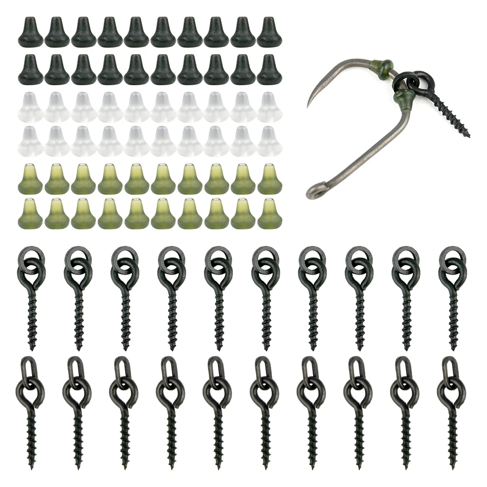 Hirisi 70 Pièces Accessoires Carpe - Stoppeurs Appâts Perles Caoutchouc pour Montages Ronnie Spinner Rig