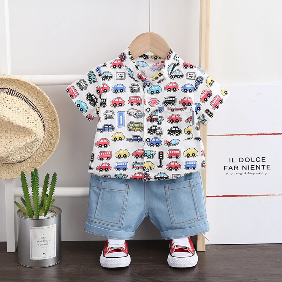 baby dress set for girl Kids Toddler Boys Baby Girls Floral Print Top + Shorts Suit Clothes Fashion Cartoon Mickey Shirt Summer 2 Piece Suit Clothes Baby Clothing Set Baby Clothing Set