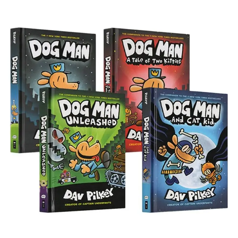 

4 Books Set Dog Man The Epic Collection 1-4 English Kids Child Hilarious Humor Novel Manga Comic Book New