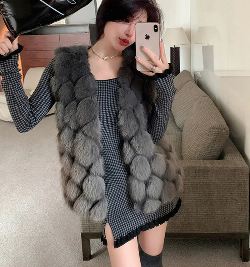 FANIECES Autumn Winter Imitation Fur Sleeveless Women Coat Luxury Plush Fluffy Solid Faux Fur Vest Overcoat Tops пальто женское