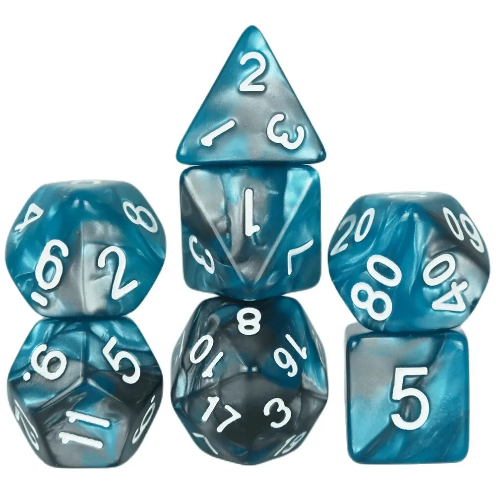 Acrylic Dice Game Dice Dice Set 7PCS 1 Set Galaxy Style DND Dice Set D4 D6 D8 D10 D12 D20 Multifaceted Dice Are Used For TRPG Dragon Dungeon Board Game