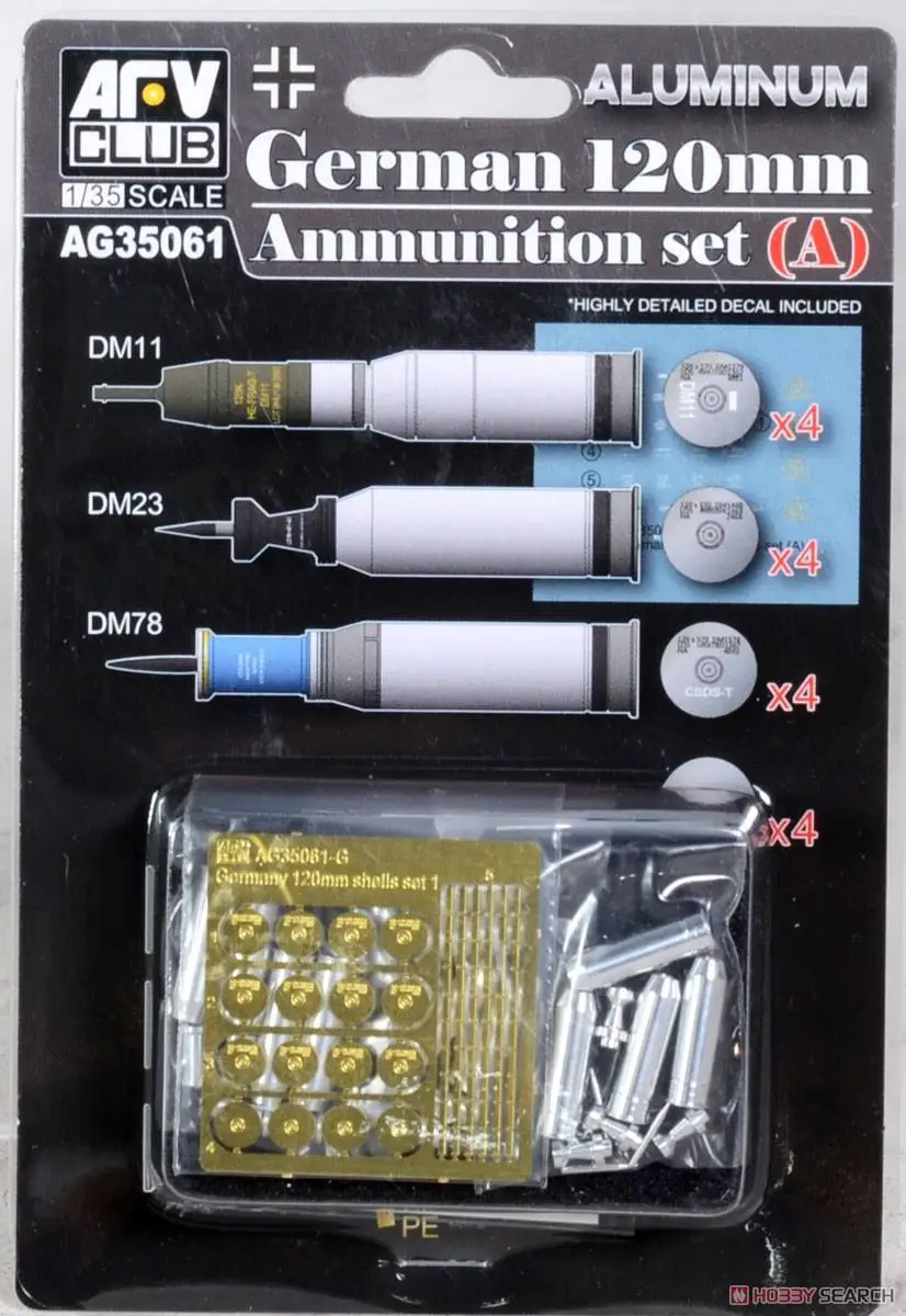 

AFV Club AG35061 1/35 Немецкий набор боеприпасов 120 мм (A) алюминий