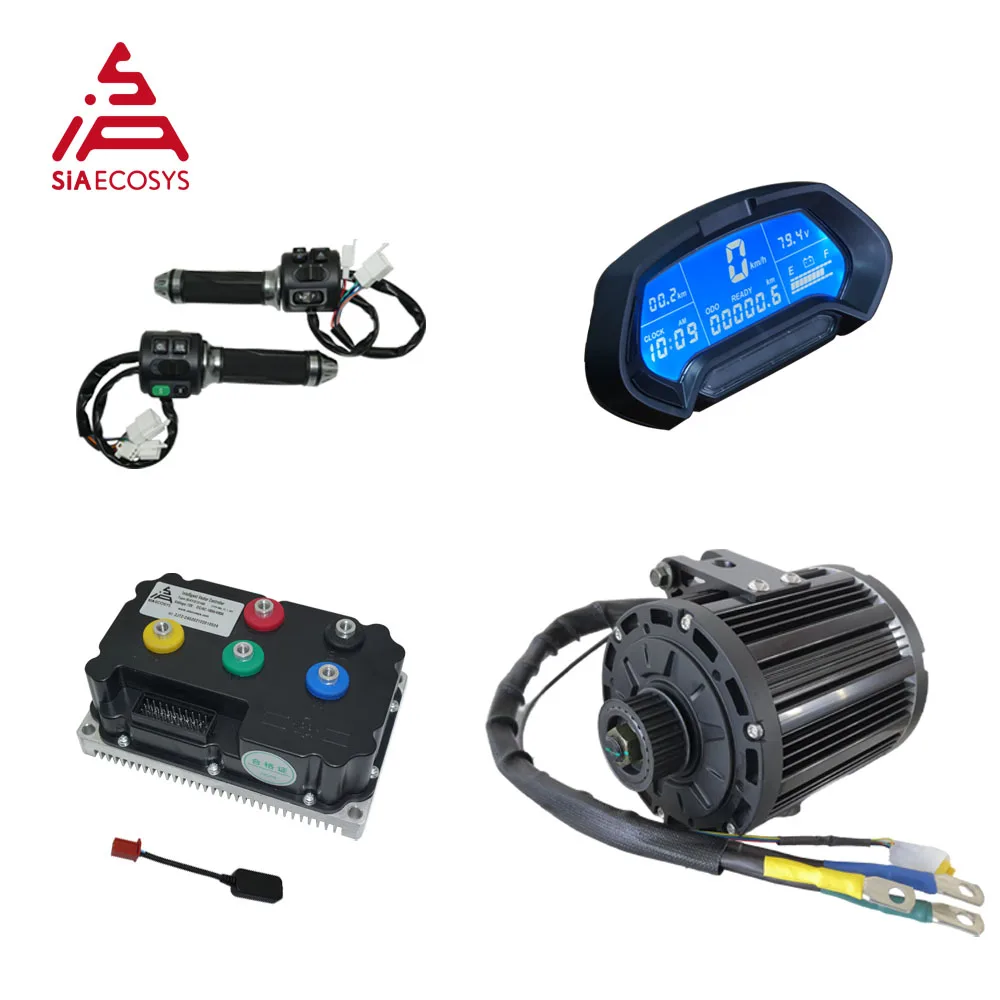 QS MOTOR QS138 4000W 90H 7500W Max Continuous 72V 110KPH Mid Drive Motor Conversion Kit with Wire Harness SIAYQ72180 Controller