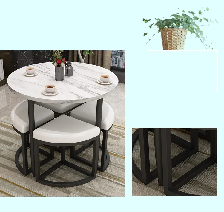 Small Apartment Balcony Dining Room Sets Office Negotiation Reception Table Chairs Coffee Shop Homestay Villa Leisure Tea Tables
