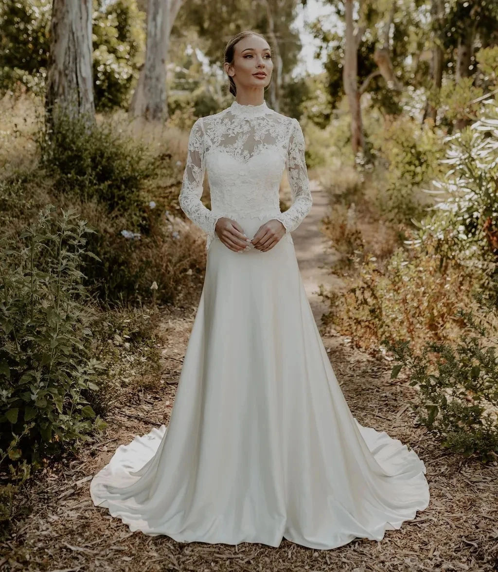 

Boho Wedding Dresses A-line Long Sleeves Appliques Bohemian Wedding Gown Bridal Dresses Vestidos De Novia
