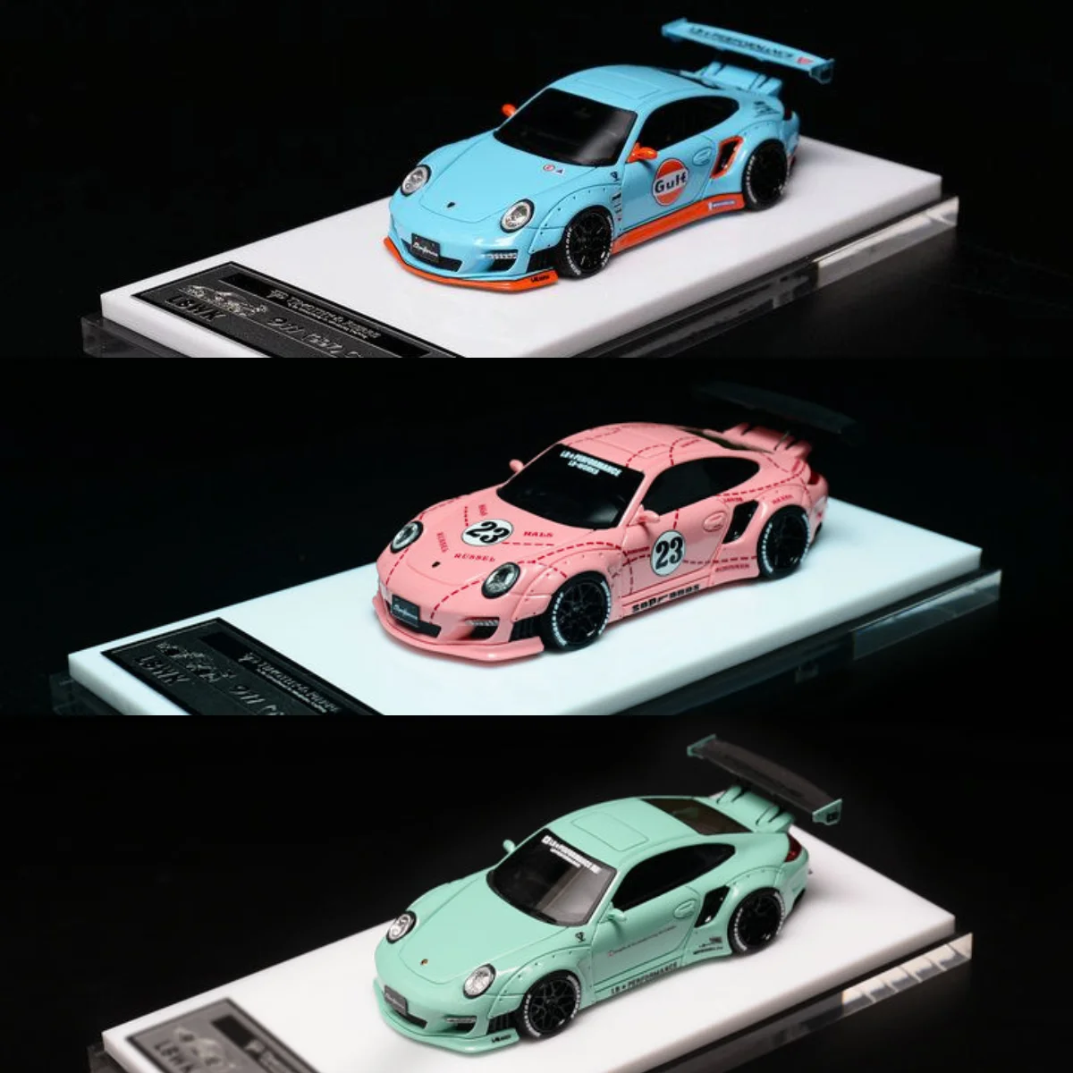 

TP 1:64 для 911 997 серии LBWK розовая свинка Боевая серая имитация ограниченного выпуска резиновая металлическая статическая модель автомобиля игрушка в подарок