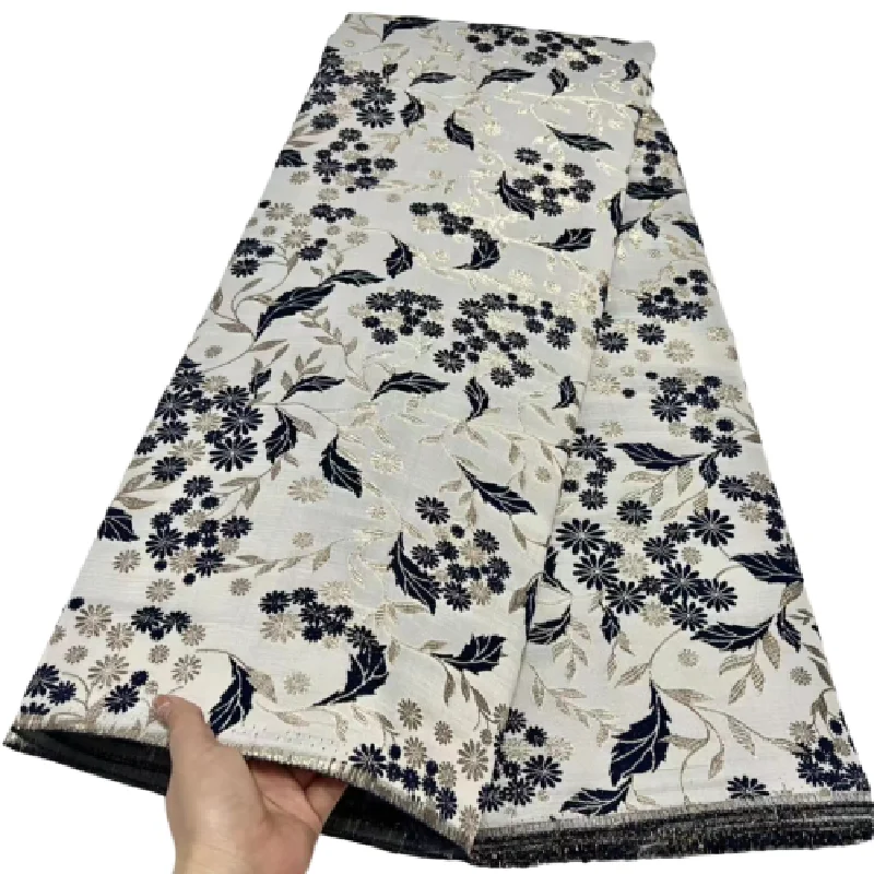 

2023 высококачественная искусственная ткань, вышивка из органзы, женское платье, жаккардовое платье из жаккарда, французское платье, 5 ярдов