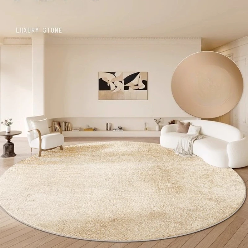 Round Cream Style Living Room Carpet Modern Simple Bedroom Plush Rugs Large Area Light Luxury Coffee Table Soft Floor Mats Ковер