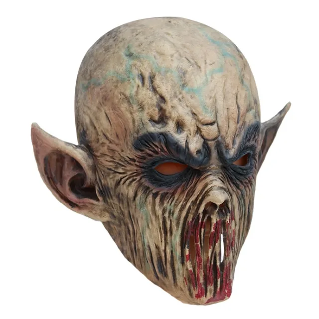 Cross-Border Horror Demon Monster Stiff Zombie Mask Monster Head Cover Blood Sucking Face Latex Mask Scary Props Halloween