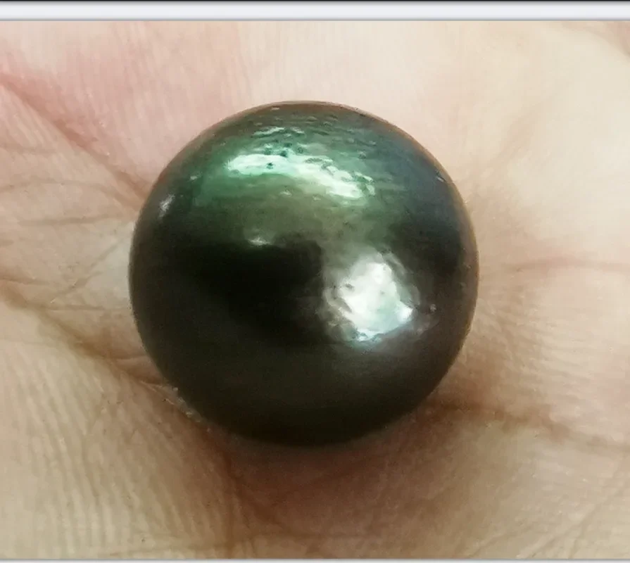 Huge17-18mm Black Green Round Loose Pearl Undrill Women Wedding Party Jewelry DIY Making Earring Ring Pendant