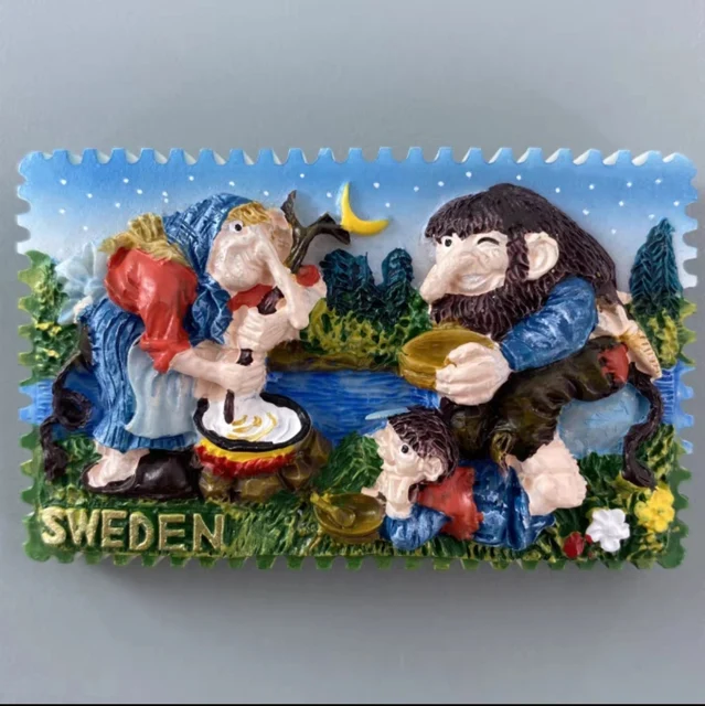 Europe Sweden 3D Fridge Magnets Tourism Souvenir Refrigerator Magnets Sticker Collection Handicraft Decoration Articles 6