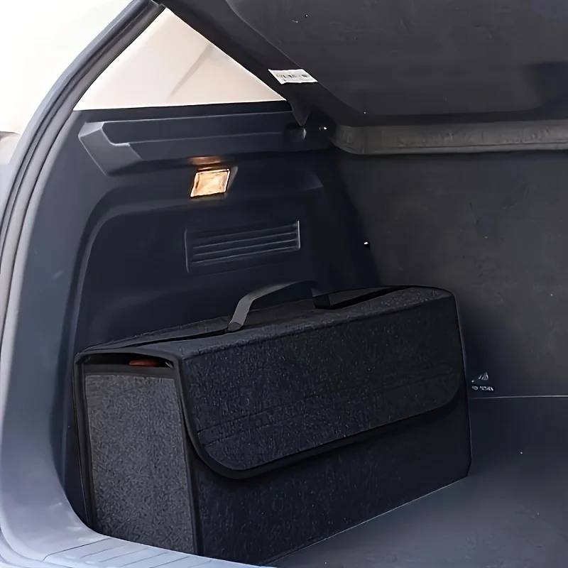 Car Trunk Organizer | Large Soft Felt Auto Storage Bag - Portable Vehicle Storage Solution