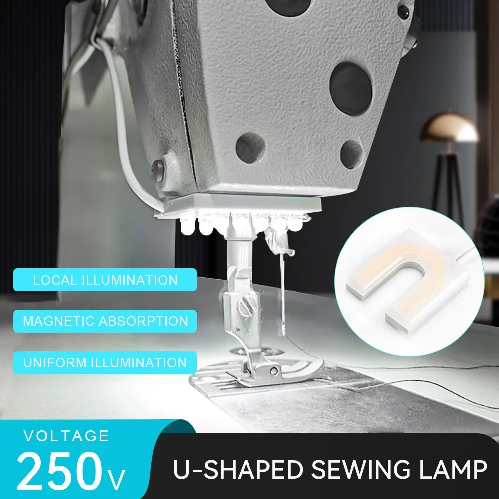 EU/US Plug Sewing Machine Light 10LED/COB U-Shape Flexible Industrial Lighting Lamp Magnetic Base Working Lights For Workbench led work light sewing machine lighting lamp sewing machine light