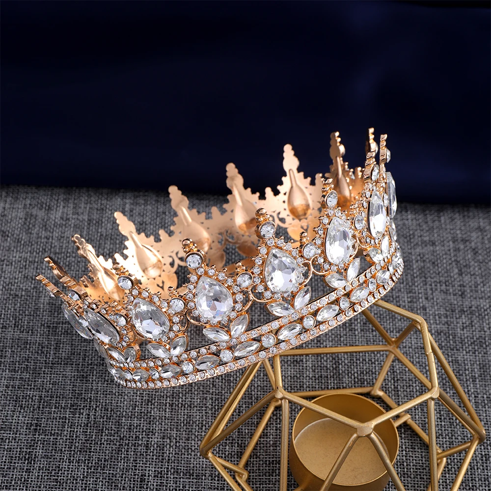 Bridal Headwear Crystal Queen Crown for Women Girls European Baroque Pageant Tiara hair accessory hair headdress bridal headwear hair band crown