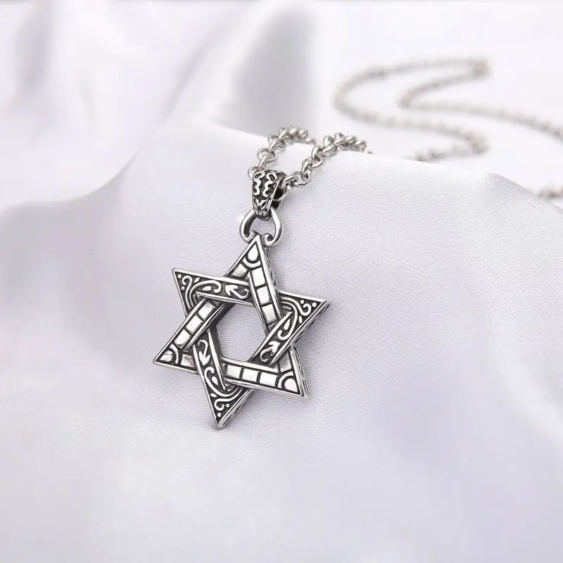 

Double-sided six-pointed star necklace pendant accessories