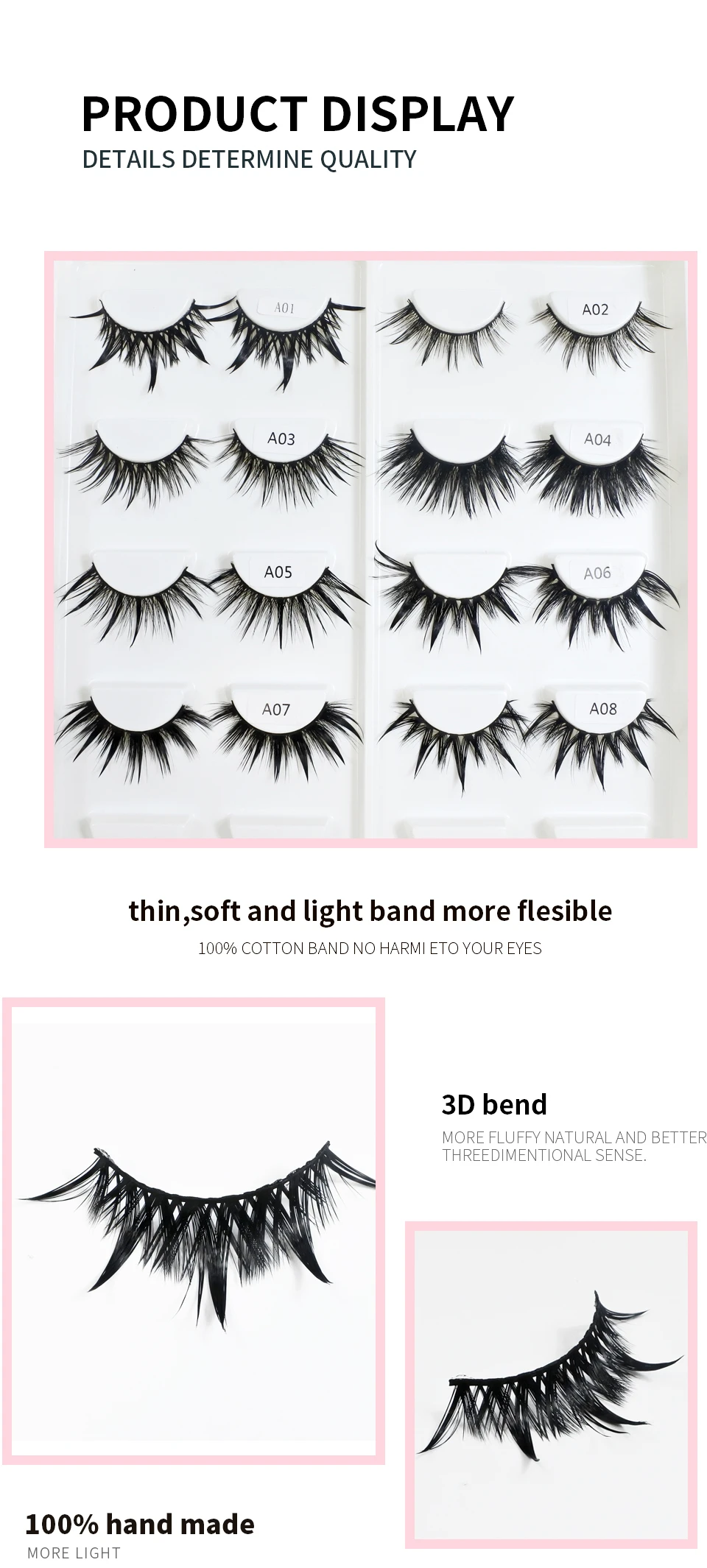 Description Picture 3 of itemNew Design Fashion False Eyelashes Cosplay Dramatic Spike Wet Lashes Makeup Manga Fake Eyelashes