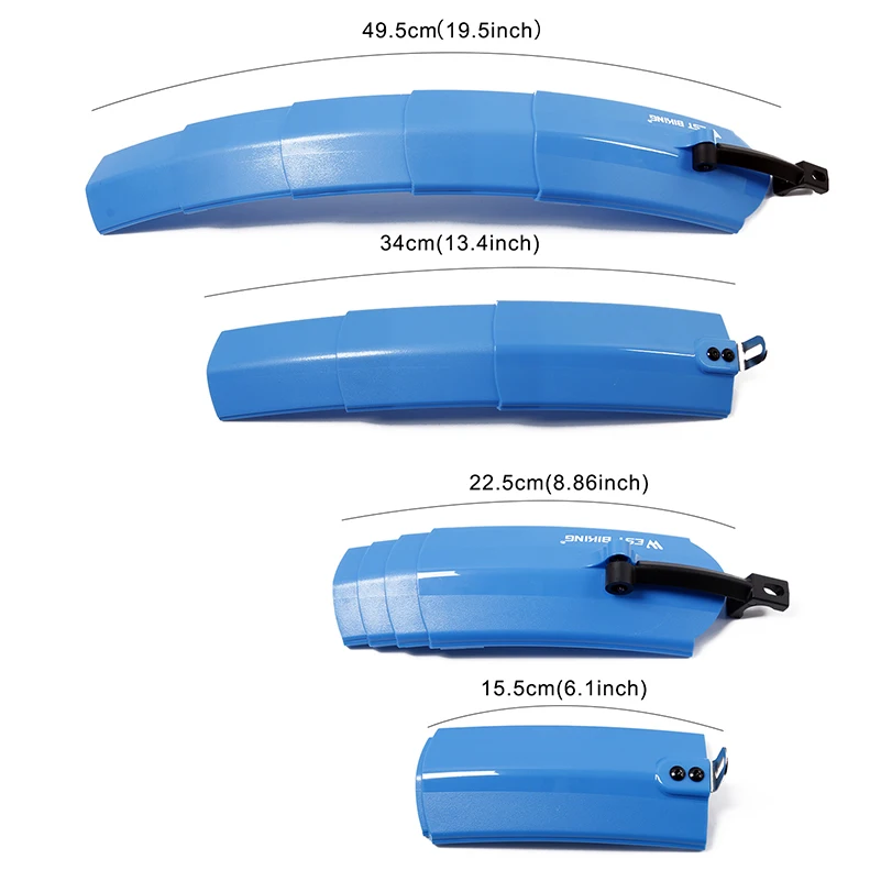 Bicycle Fender Telescopic Folding Bicycle Fenders with Taillight Quick Release MTB Front Rear Mudguards Cycling Parts Bike Fenders