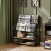 Magazine Holder Floor,2-Tier Metal Magazine Racks, Newspaper Display Stand with Board Shelves for Books and Brochure in Home 6