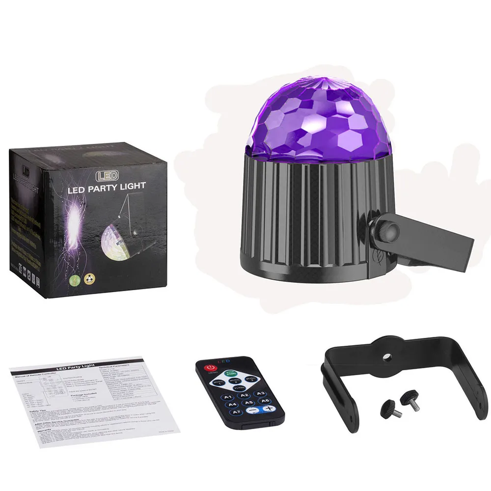 UV Disco Ball Lights LED Party Ambiance Lights DJ Bar Remote Stage Lights UV Plant Grow Lights Rotating Crystal Ball Lights