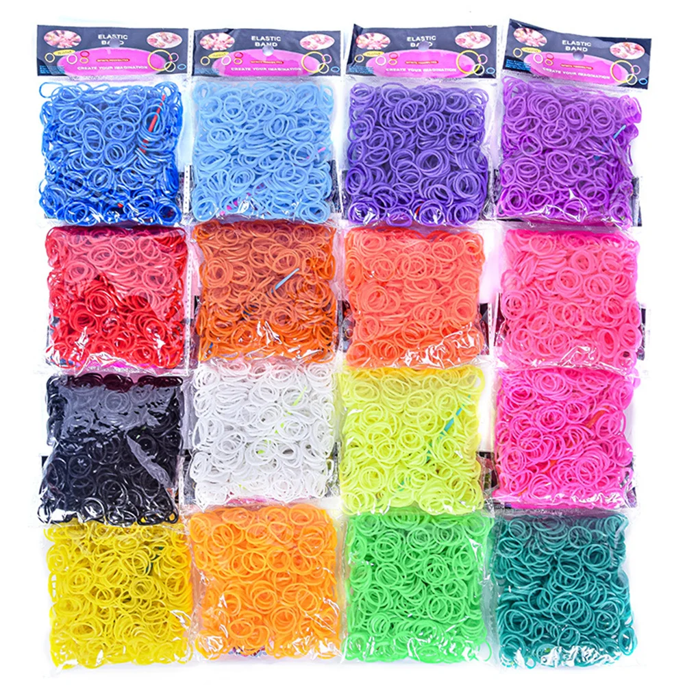 600pcs Loom Rubber Band Bracelet Refill Kit with 24pcs Hooks for Jewelry Accessories Making Kids Weaving DIY Crafting Tool Set