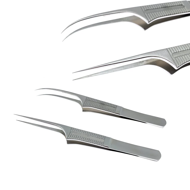 

Stainless Steel Fue Hair Transplant Forceps Hair Transplant Implanter Hair planting tweezers tool Curved/Straight