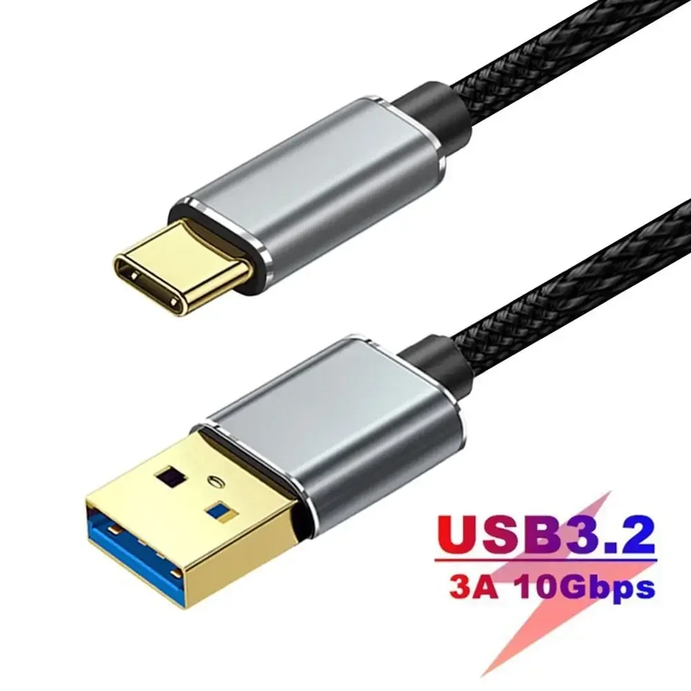 USB 3.2 C타입 고속 충전 케이블, USB C 데이터 전송 SSD 코드, 3A PD 60W QC 3.0, 자동차 노트북 하드 디스크 라인, 10Gbps Gen2