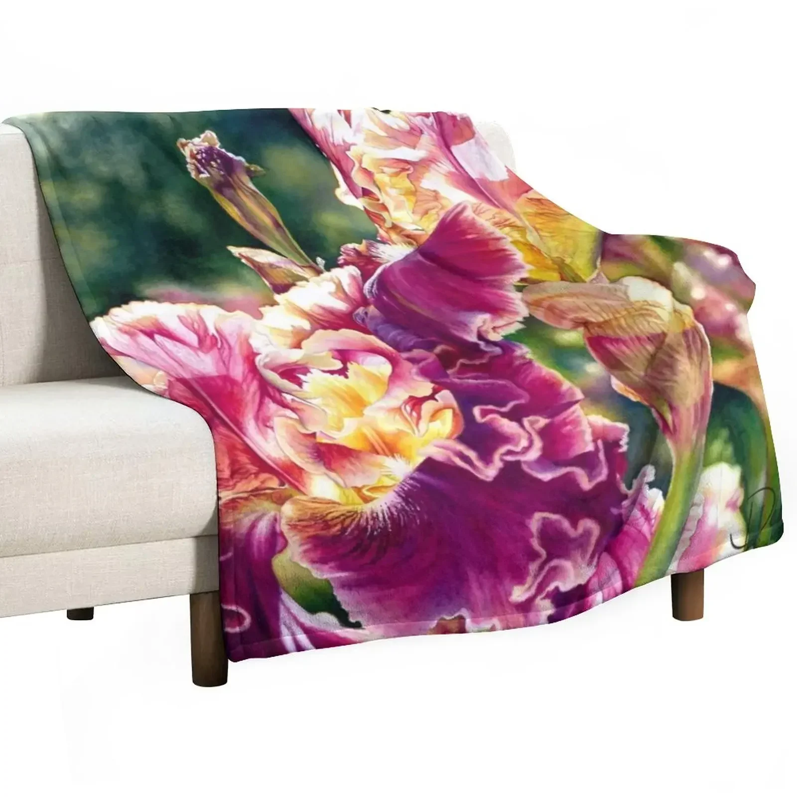 

Springtime Awakening Watercolor Painting 24x18 Throw Blanket Soft Plaid Beautifuls Blankets