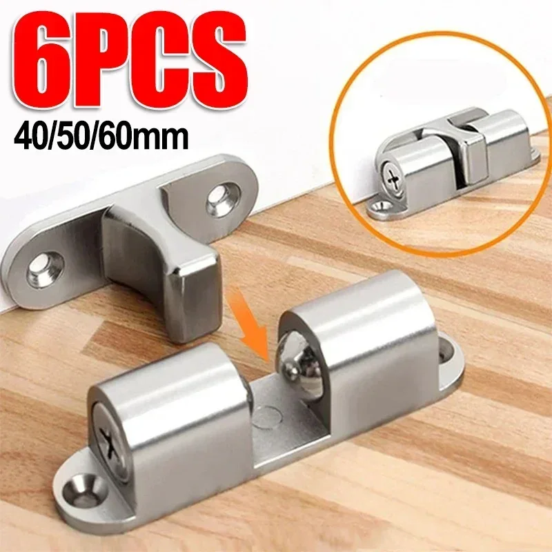 40/50/60mm Double Ball Door Latch Spring Ball Lock for Furniture Cabinet Closet Door Adjustable Tension Latch Brass Door Buckle