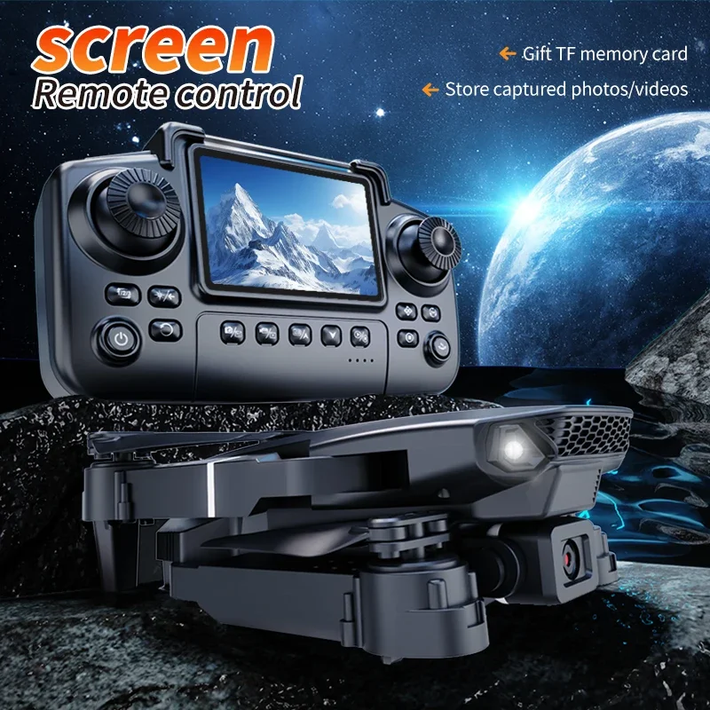 Drone 8K avec caméra double objectif, suivi intelligent, 2.4G, noir