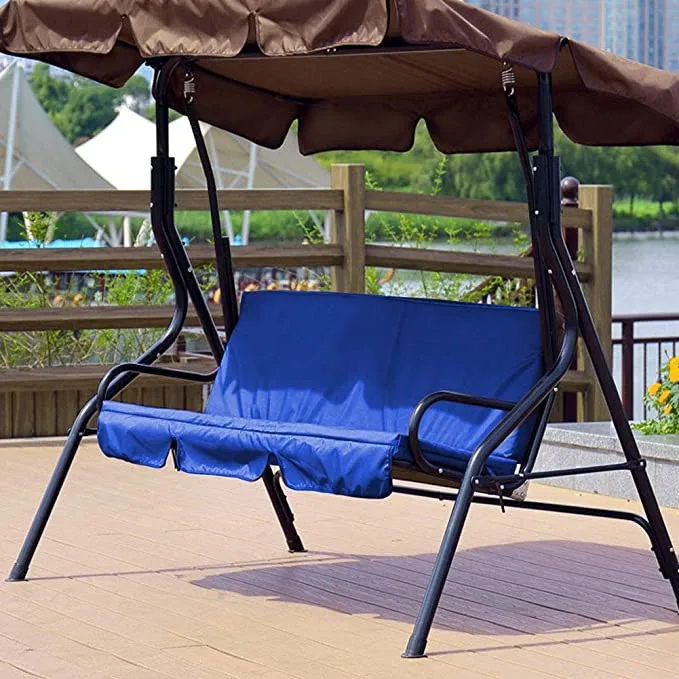 Outdoor Swing Chair Cover Cushion Garden Patio Seat Replacement 3 Seater Hammock Waterproof Dustproof Swing Seat Pads
