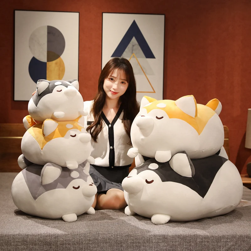 

Lovely Chubby Husky Pillow Soft Plush Doll Cartoon Puppy Stuffed Toy Cute Pillows Baby Comfort Toys Kawaii Room Decor Girl Gift