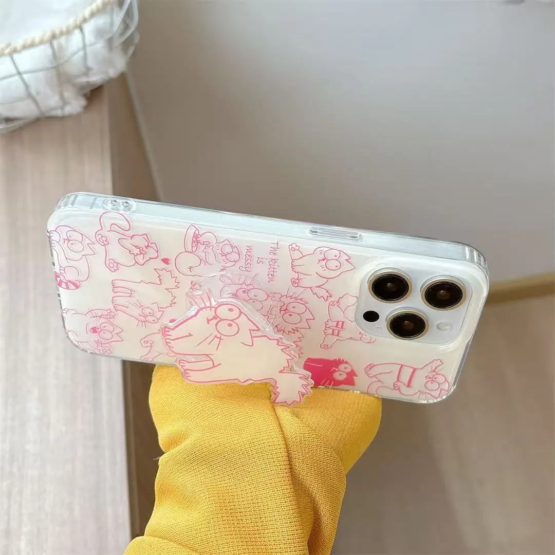 Cartoon Cat Stand Holder Phone Case Cover