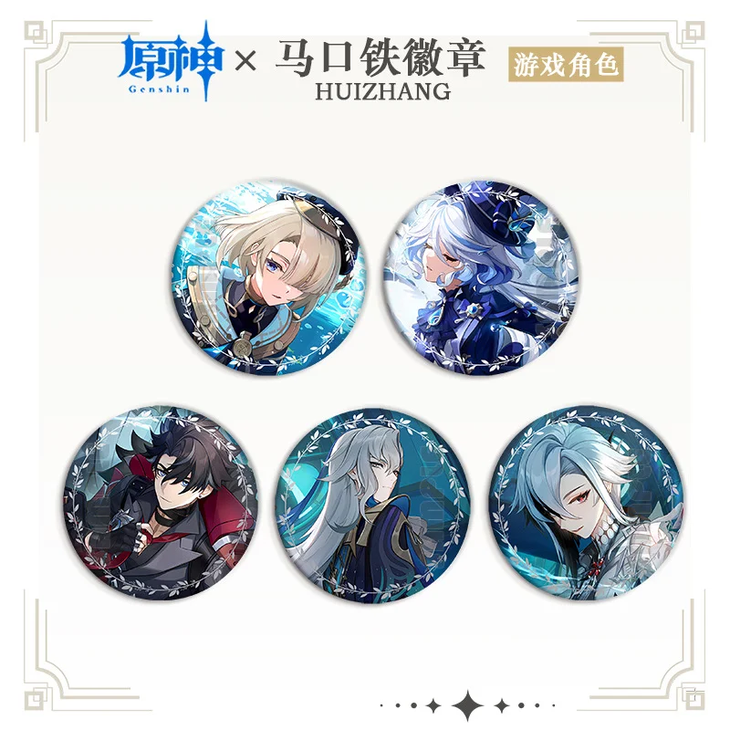 

1PC Anime Game Genshin Impact Arlecchino Scaramouch Pretty Badges Brooches Knapsack Clothes Pins Decorations Boy Birthday Gifts