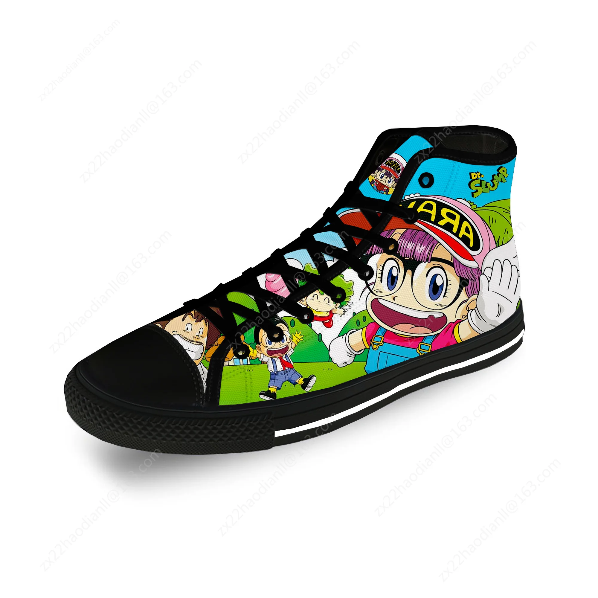 Japanese Anime Manga Cartoon Arale Dr Slump Casual Cloth 3D Print High Top Canvas Fashion Shoes Men Women Breathable Sneakers