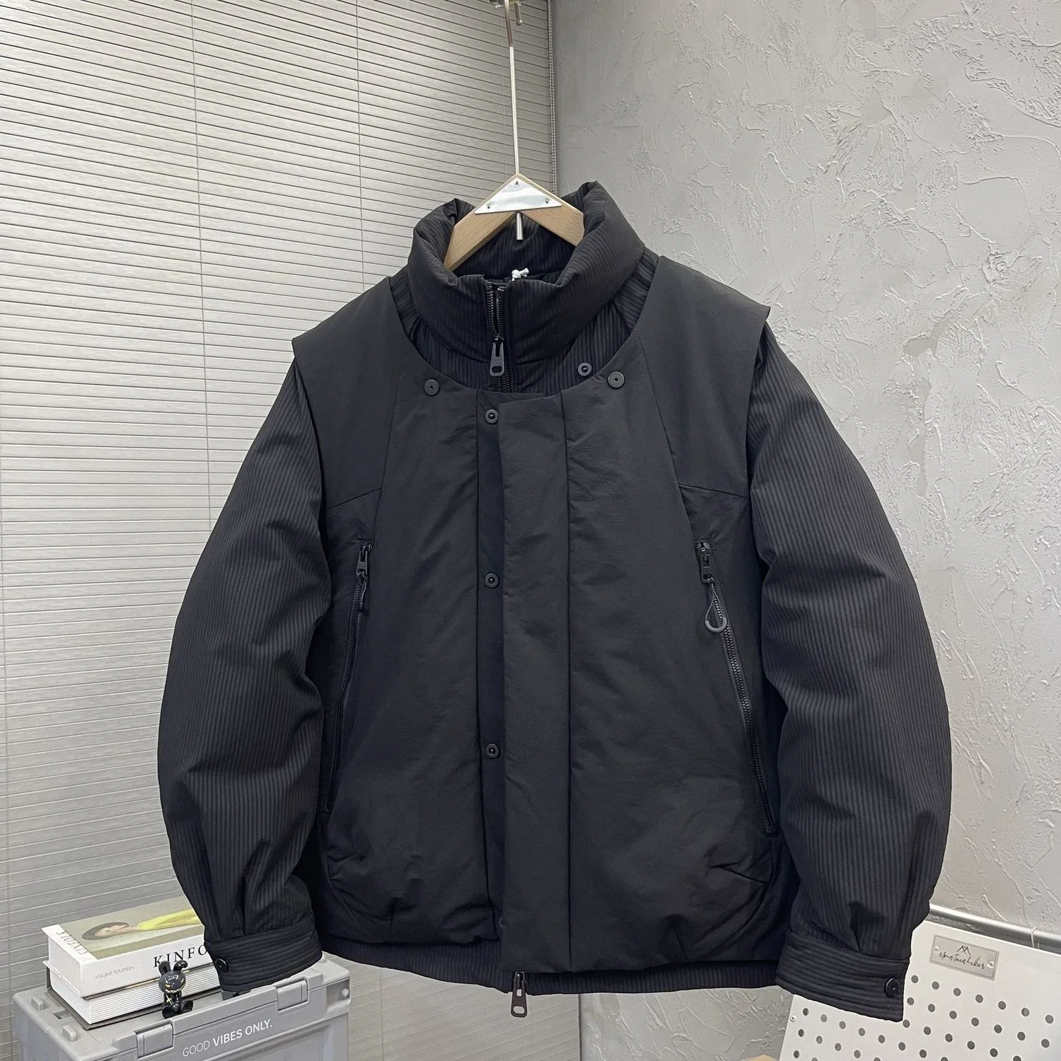 봄 신상 3-in-1 탈부착 남성 스포츠 자켓 스탠드 칼라 화이트 덕다운 따뜻한 아우터웨어 아웃도어 캠핑 여행 코트 작업복