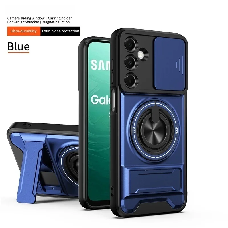 Enhanced Armor Case with Magnetic Stand Holder and Lens Protection Cover