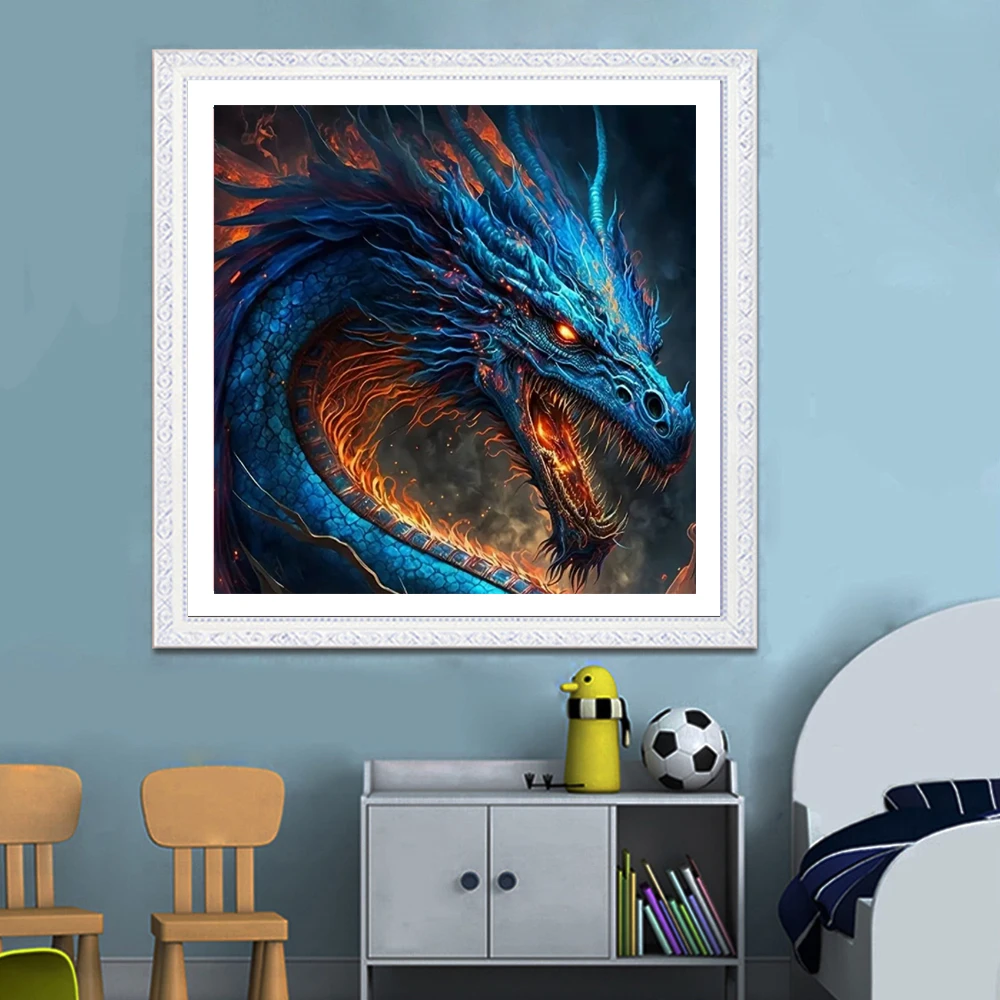 Diy 5d Dragon Diamond Painting Full Round Square Crystal