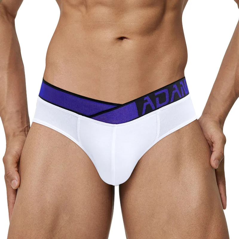 ADANNU Men's Underwear Modal Comfort Fitness Solid Color Laser Gradient belt Triangle panties