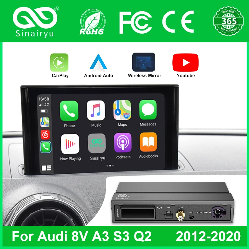 For Audi A3 S3 8V 2013~2020 Wireless Apple CarPlay Android Auto Mirror Car  Play Support HD 360 Front Rear View Reverse Camera - AliExpress