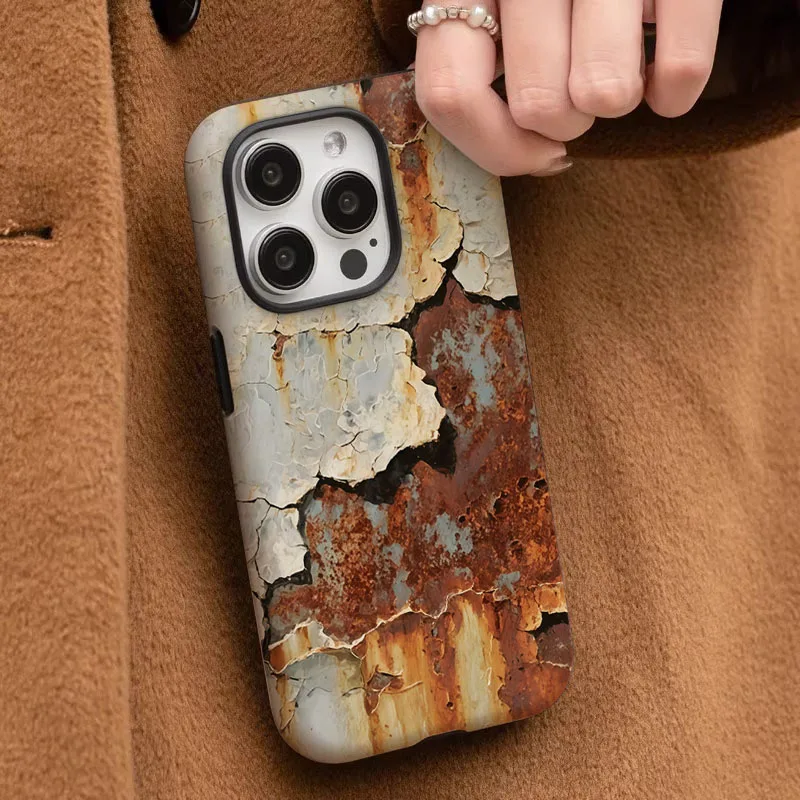 Dual-Texture Rustic Wind Phone Case and Screen Protector Combo