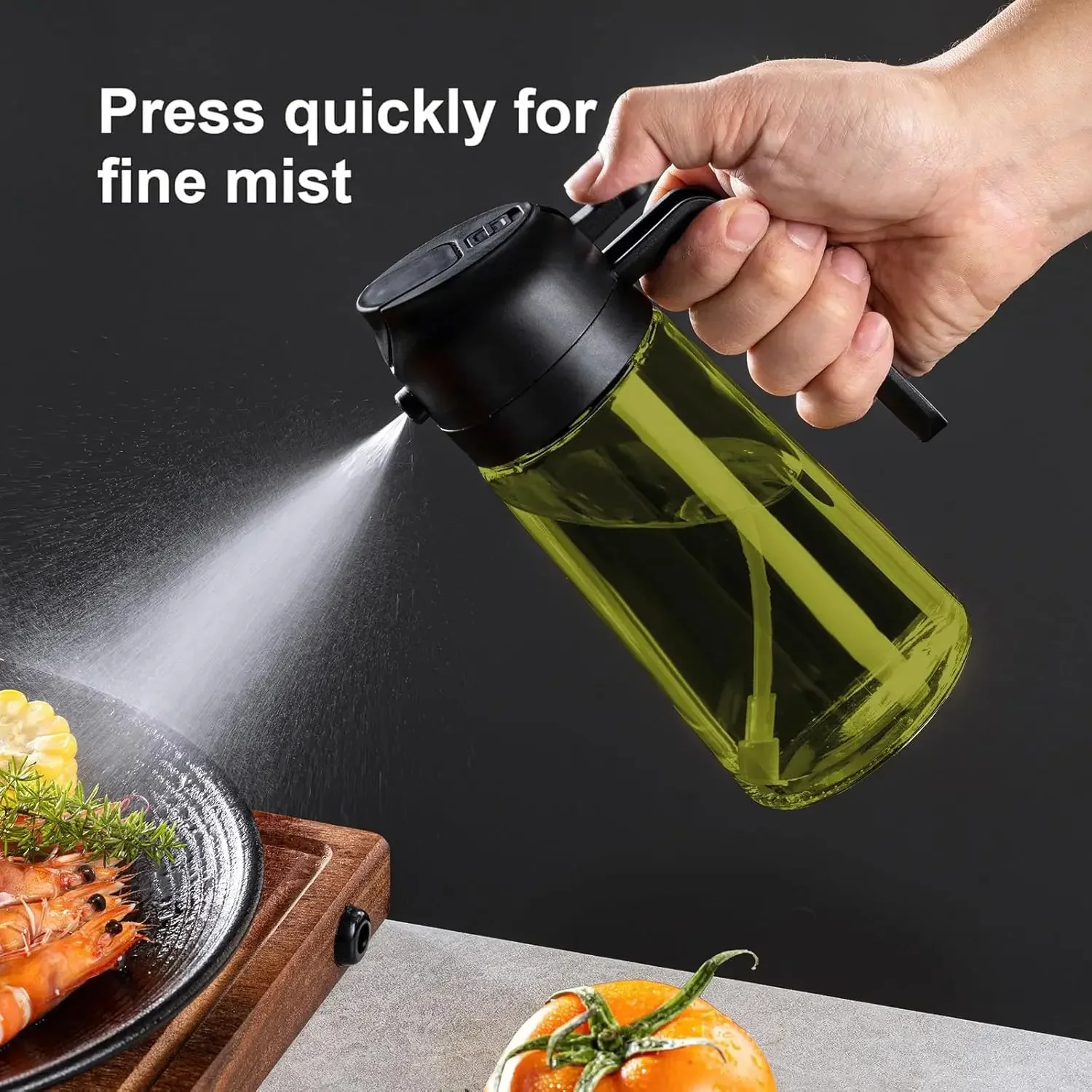 Dark Glass 2-in-1 Olive Oil Sprayer & Dispenser