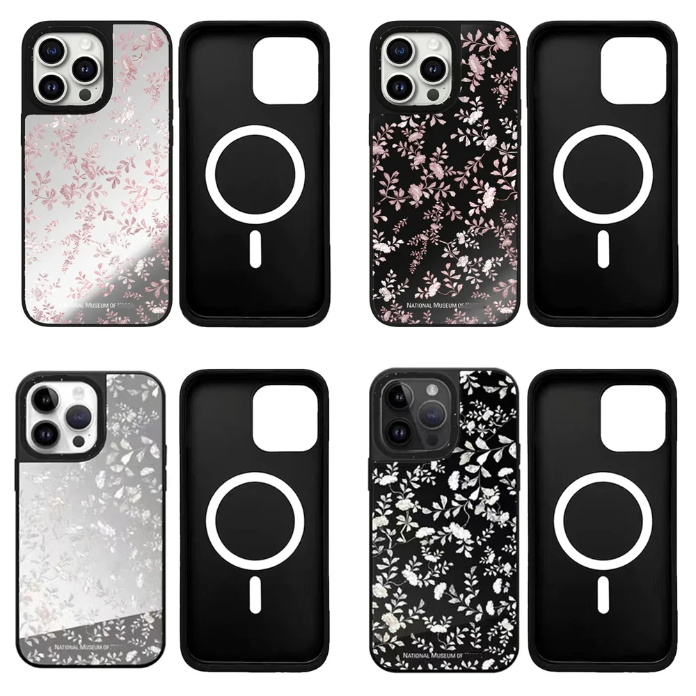 Magsafe Mirror Surface Custodia Per Telefono Coreana Fashion Museum Per Iphone 11 12 13 14 15 Pro Max Custodia Per Iphone 15 Pro Max